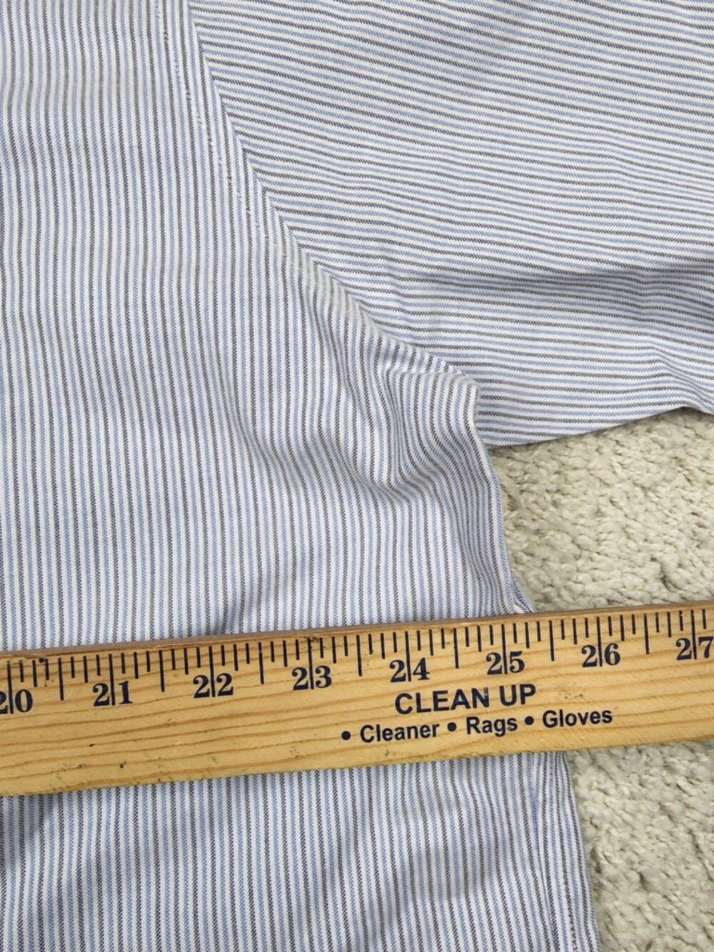 Brooks Brothers Button Down Shirt 17 1/2 - 36 Stripe Regent Blue All Supima VTG - Picture 6 of 6
